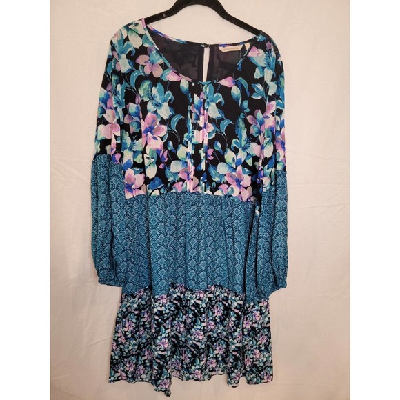 Soft Surroundings Night Bloom Dress Mixed Floral Print Size Large - Picture 2 of 5